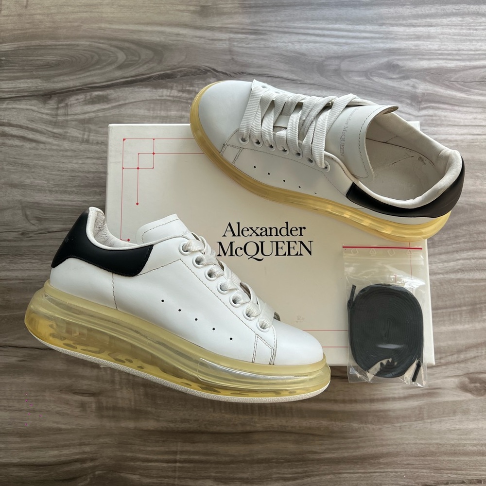 $750 Alexander McQueen Oversized Transparent Sole Sneakers Womens Size 7